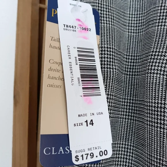 Pendleton Houndstooth Plaid Wool Trousers / Size 14 - Picture 7 of 8